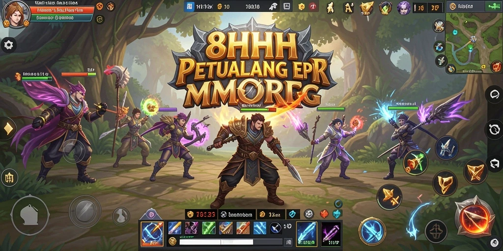 Tangkapan layar menampilkan aksi seru dalam game MMORPG 8HHH.