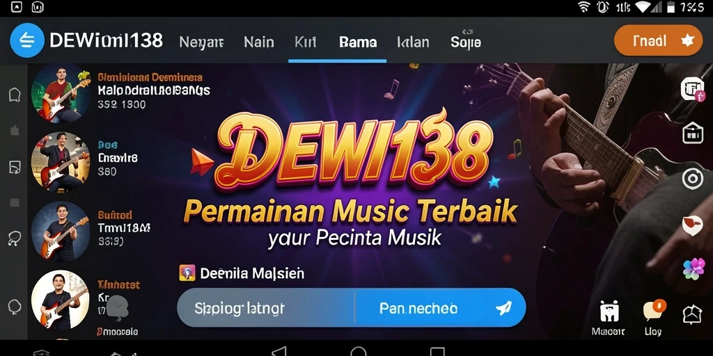 Screenshot gameplay DEWI138 dengan lagu-lagu yang sedang dinyanyikan.