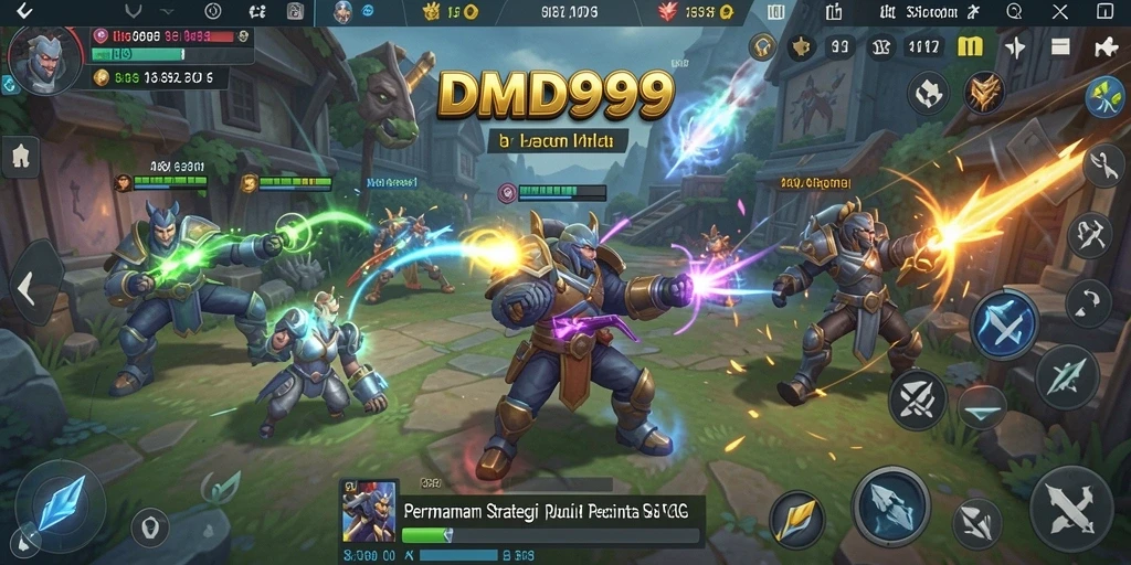 Screenshot DMD999 menampilkan pemain membangun kerajaan di dunia strategis.