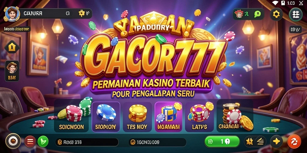 Tampilan utama gameplay <strong>GACOR777</strong> dengan berbagai permainan kasino.