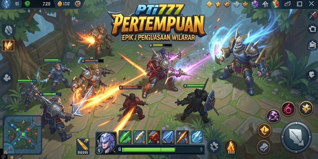 Tangkapan layar gameplay PT777 yang menampilkan strategi pertempuran.