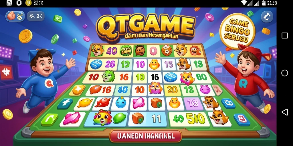Screenshot QTGAME menampilkan gameplay seru dalam permainan Bingo.