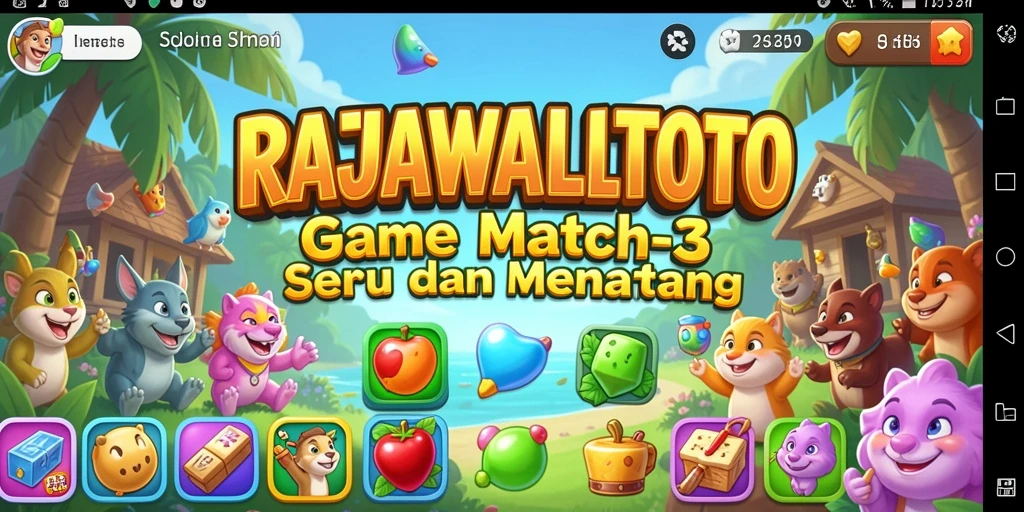 Screenshot gameplay <strong>RAJAWALITOTO</strong> dengan berbagai tantangan Match-3.