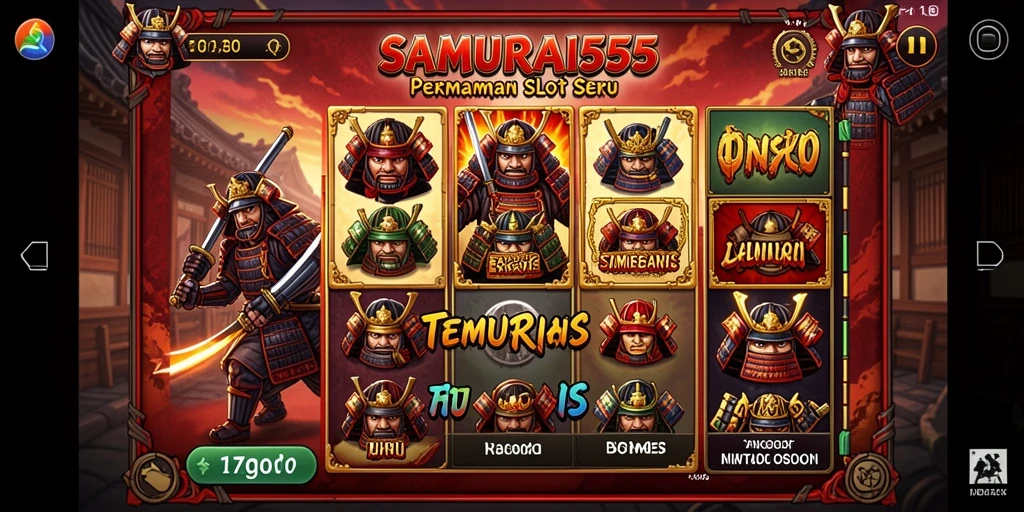 Screenshot gameplay SAMURAI555 yang mendebarkan dan penuh aksi.