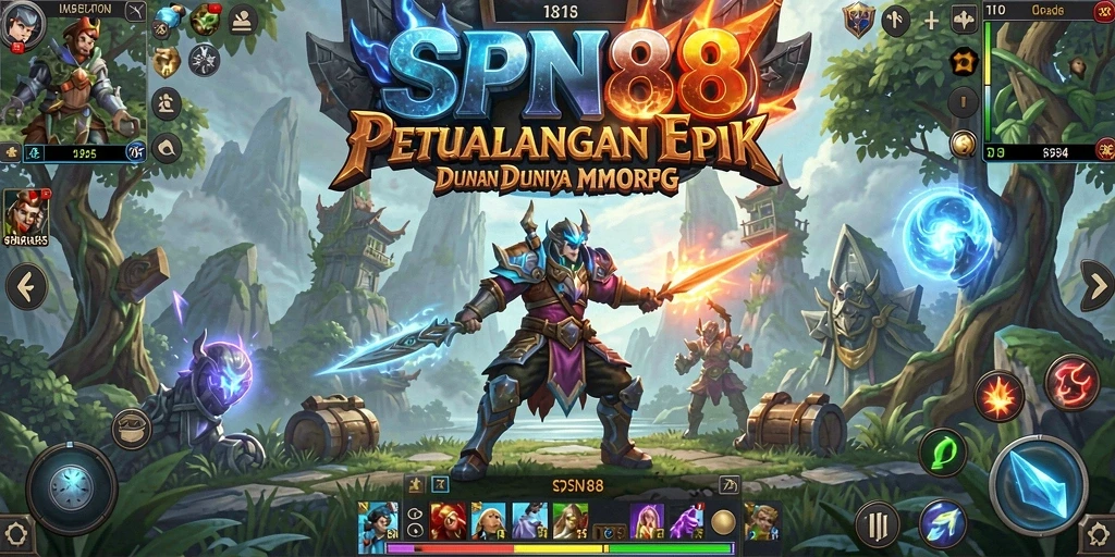 Screenshot gameplay SPN88 yang menunjukkan aksi petualangan MMORPG.