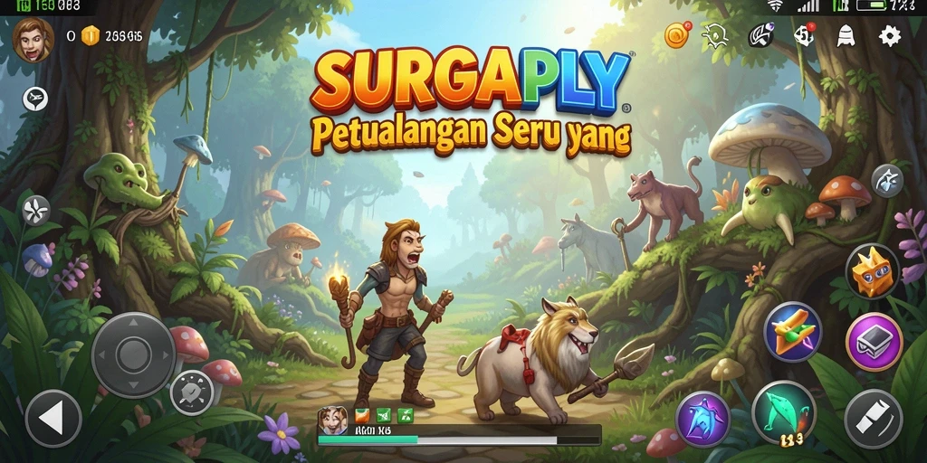 Tampilan gameplay SURGAPLY yang menegangkan dalam petualangan yang mendebarkan.