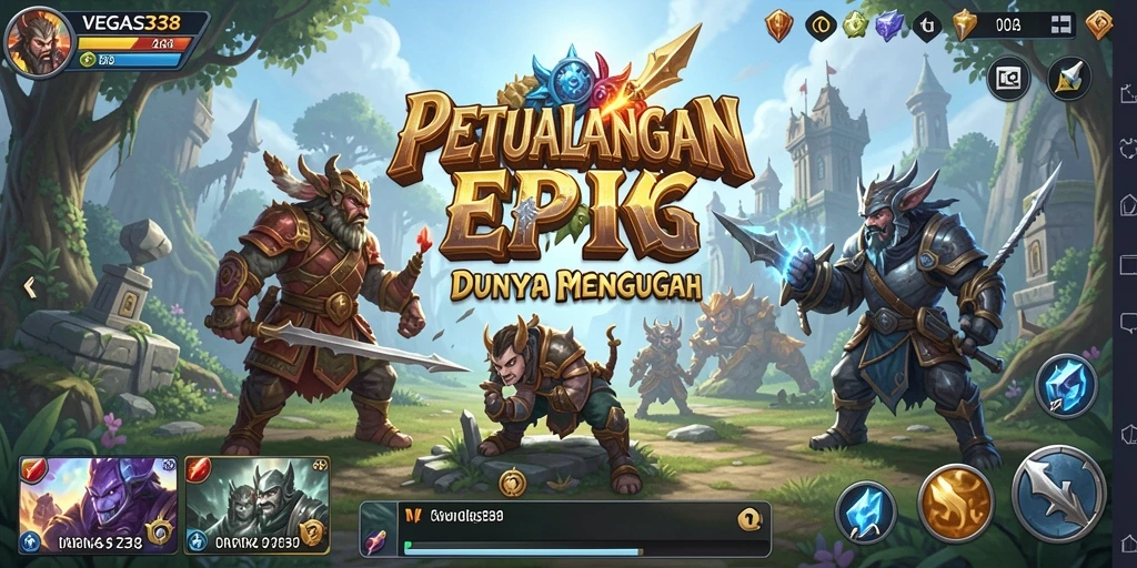 Screenshot menunjukkan aksi pertempuran RPG yang seru dalam VEGAS338.