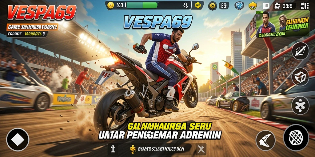 Tampilan menarik dari gameplay VESPA69 yang penuh aksi.