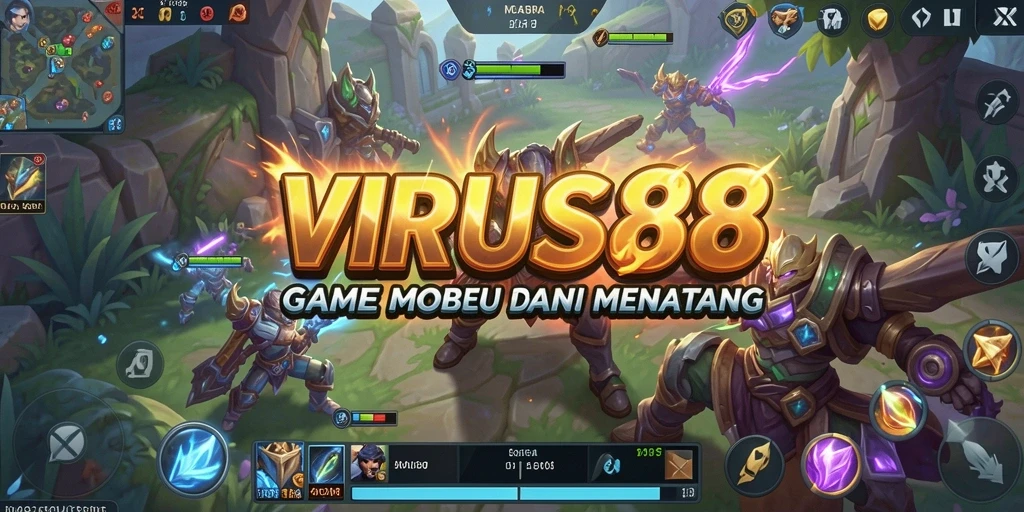 Screenshot gameplay <strong>VIRUS88</strong> yang menampilkan aksi pertempuran tim yang seru.