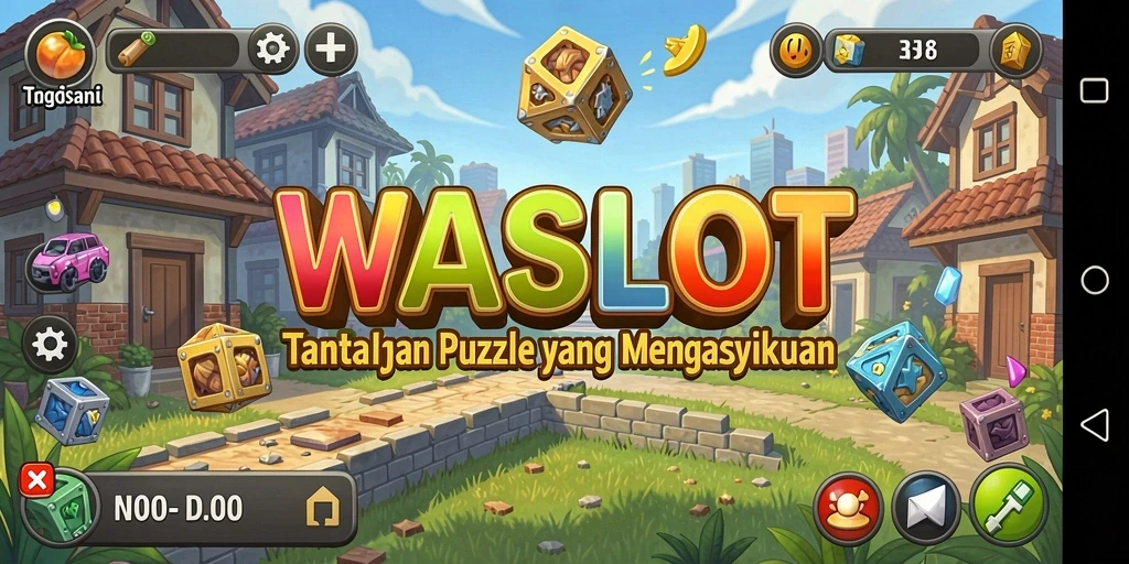 Tampilan gameplay WASLOT dengan puzzle menarik dan penuh warna.